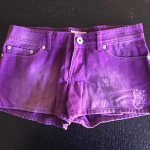 Purple jean shorts
